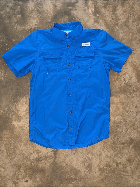 Magellan Outdoors Other - Magellan Fish Gear Boys XL Blue Fishing Shirt Moisture Wicking Vented Nylon